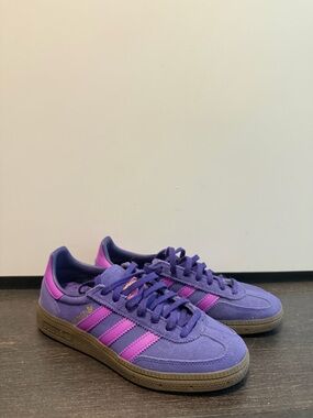 adidas Purple Suede Sneakers with Pink Stripes
